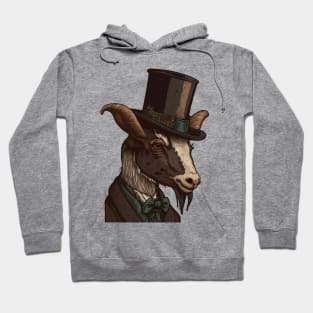 Goat wearing top hat Hoodie